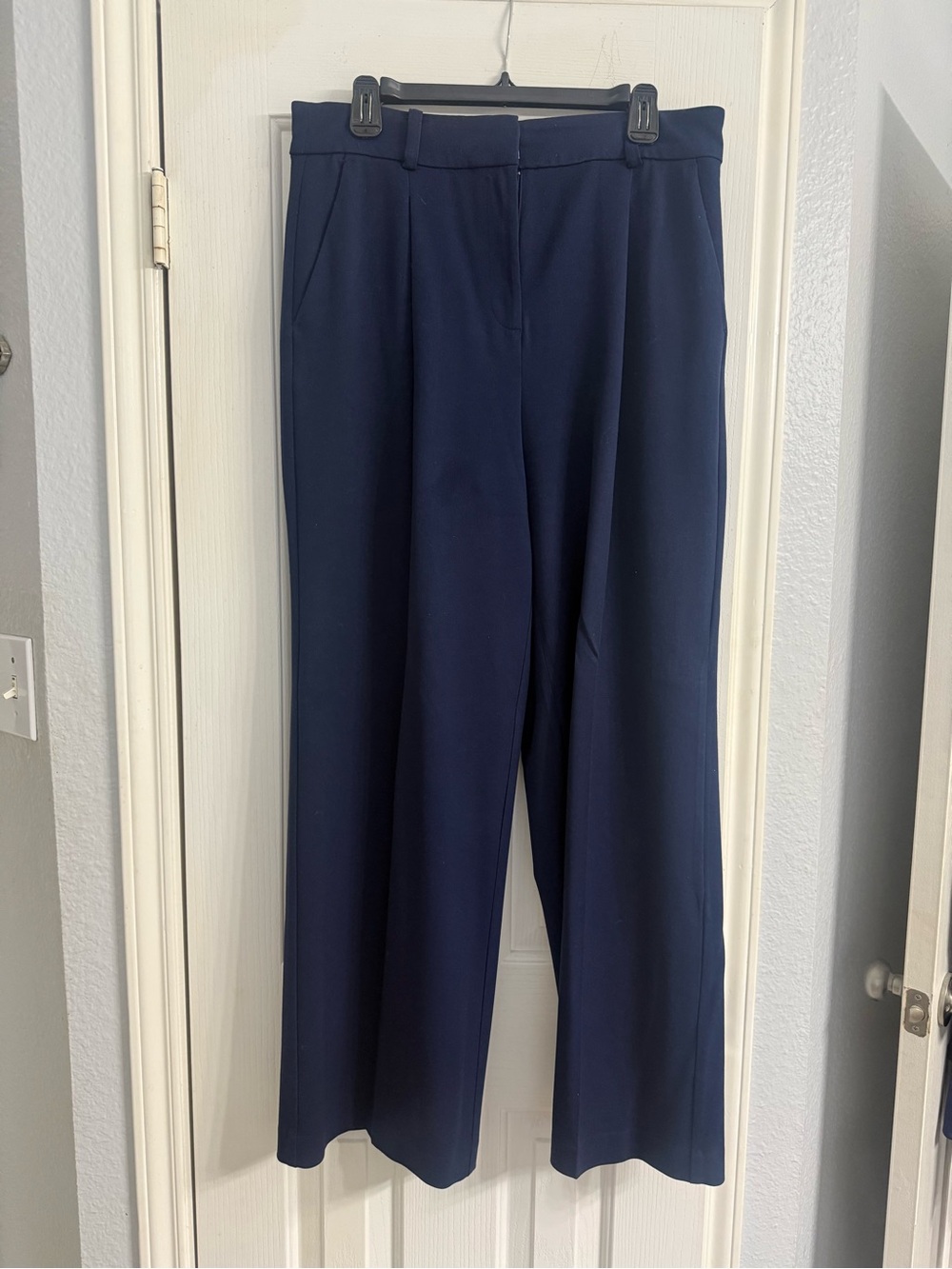 LOFT Navy Wide-Leg Peyton Trouser